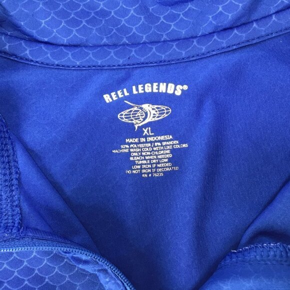 Reel Legends 1/4 Zip Fishing Shirt Top Long Sleeve Women's Size XL Blue Pullover - Picture 11 of 11